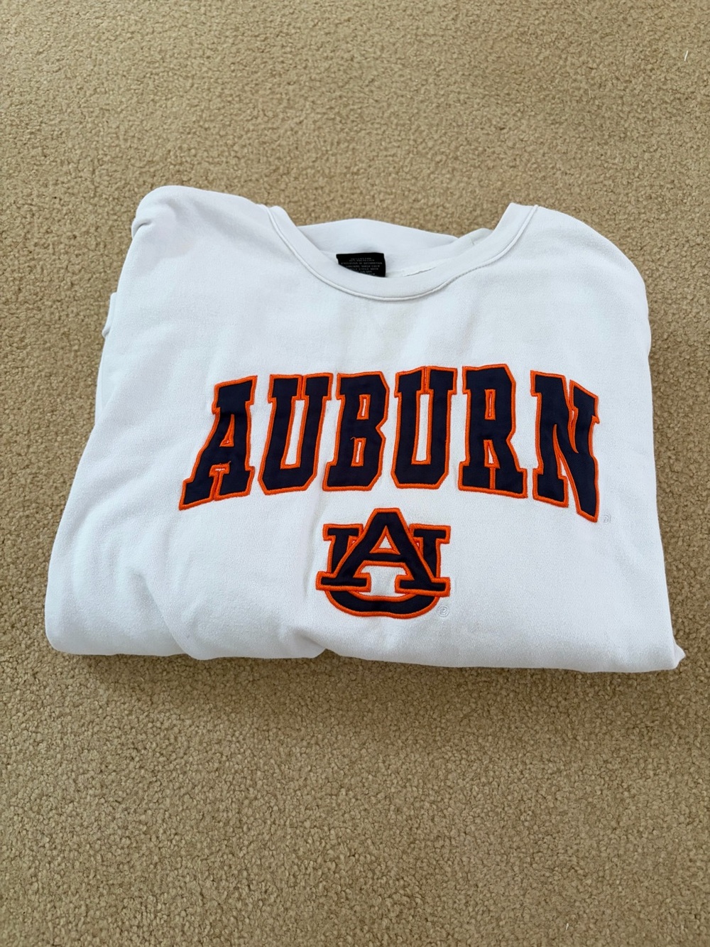 Auburn University White Crewneck Sweatshirt with Logo